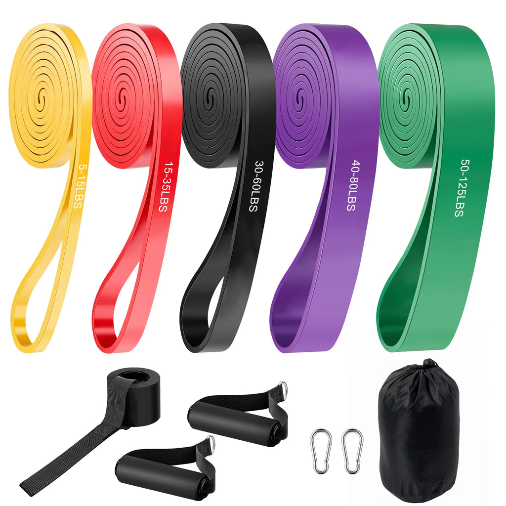 Bandes de résistance élastiques – set fitness – lot de 5