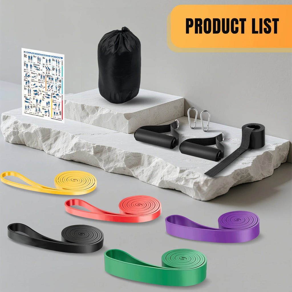 Bandes de résistance élastiques – set fitness – lot de 5