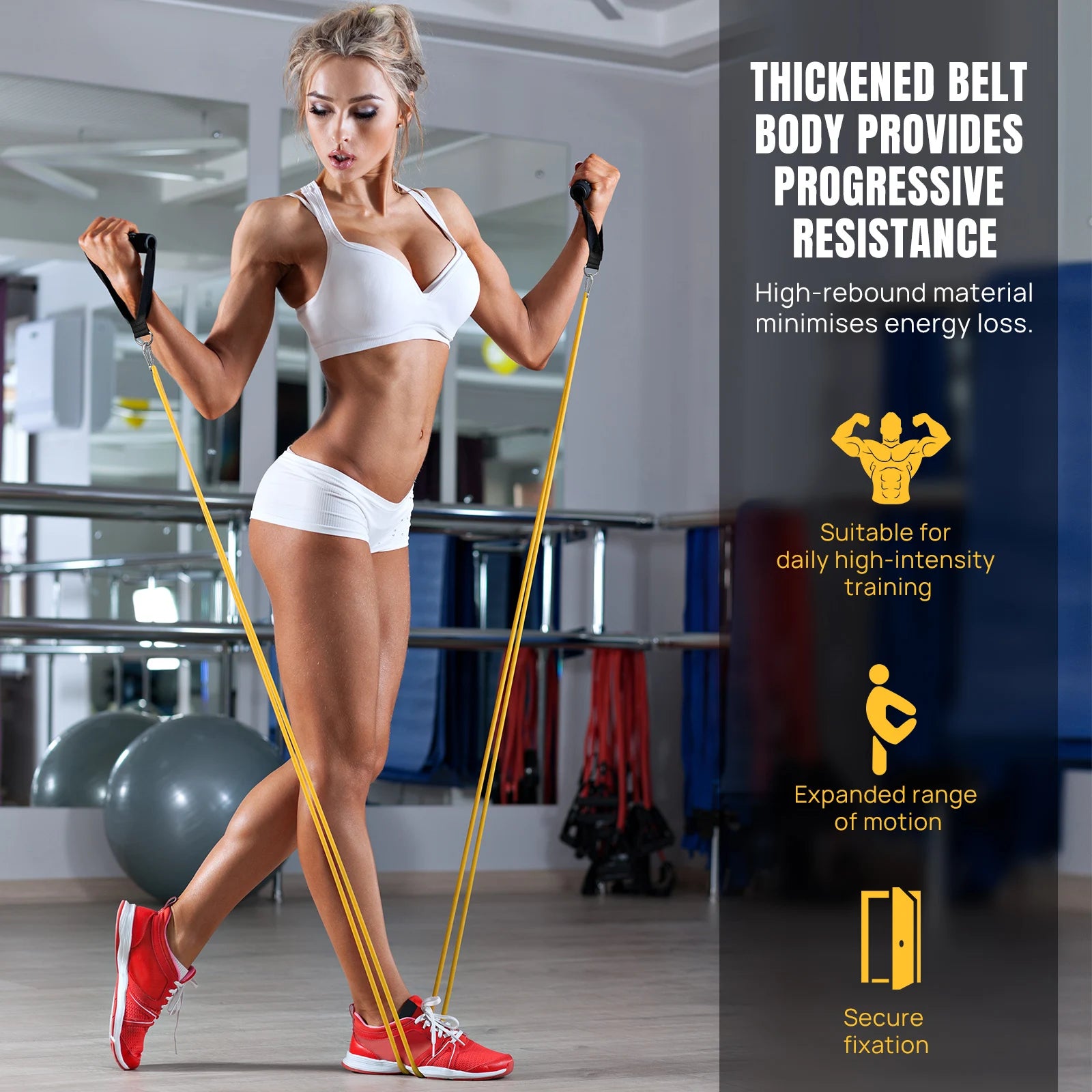 Bandes de résistance élastiques – set fitness – lot de 5
