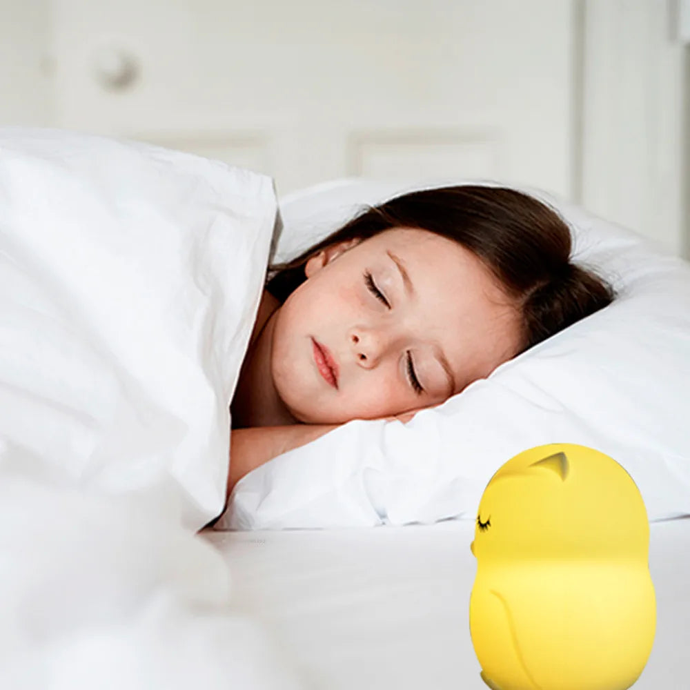 Veilleuse bébé en silicone – lumière douce tactile