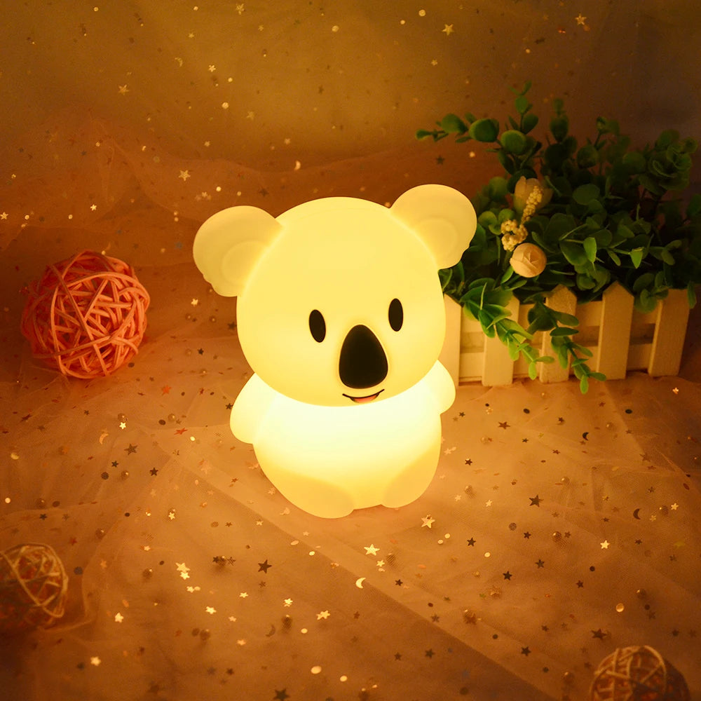 Veilleuse bébé en silicone – lumière douce tactile – télécommande