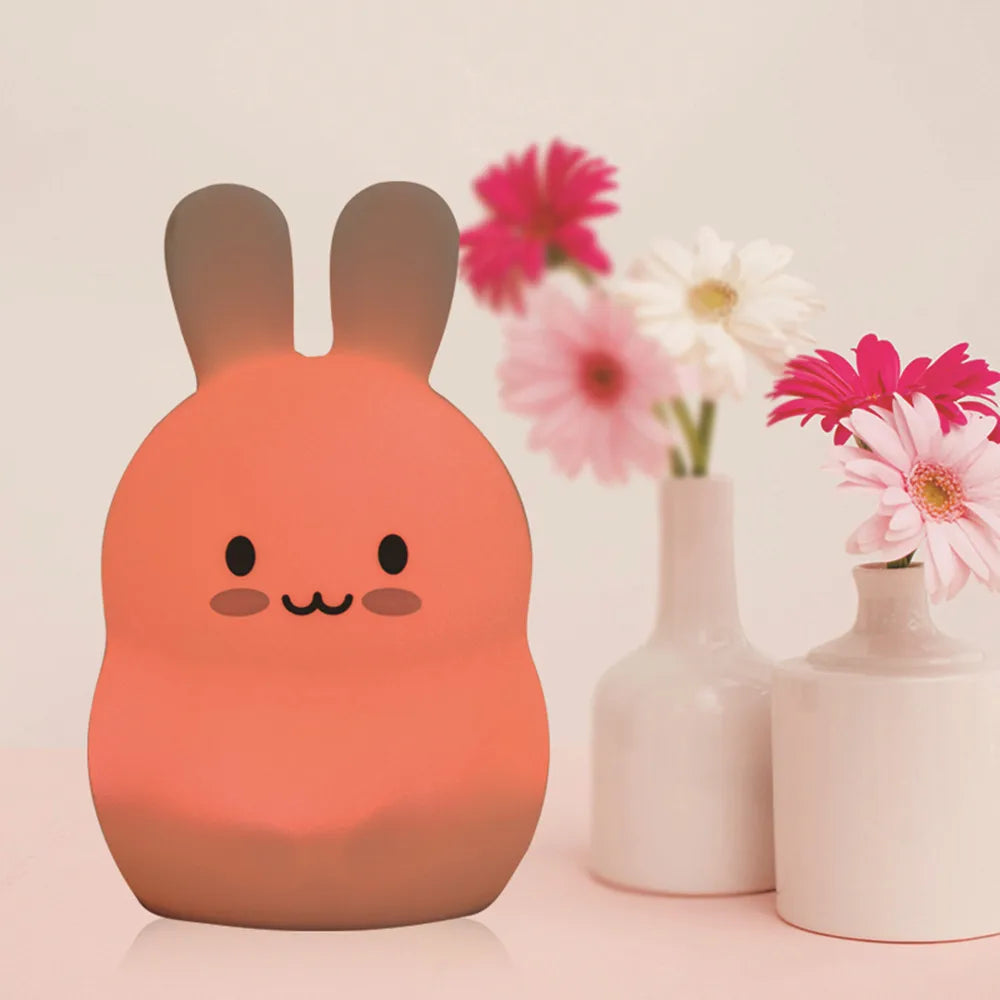 Veilleuse bébé en silicone – lumière douce tactile – télécommande