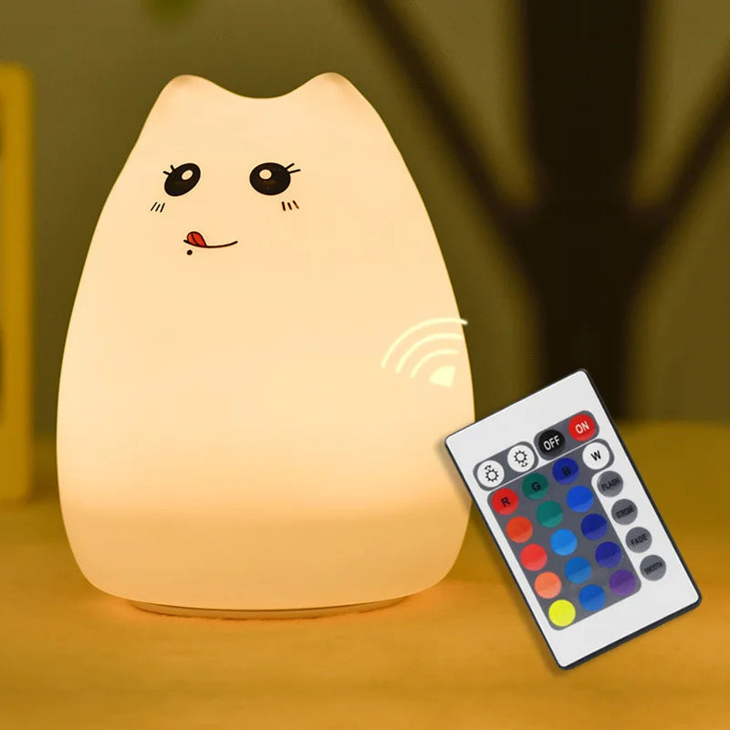 Veilleuse bébé en silicone – lumière douce tactile – RGB