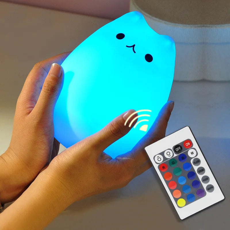 Veilleuse bébé en silicone – lumière douce tactile – RGB