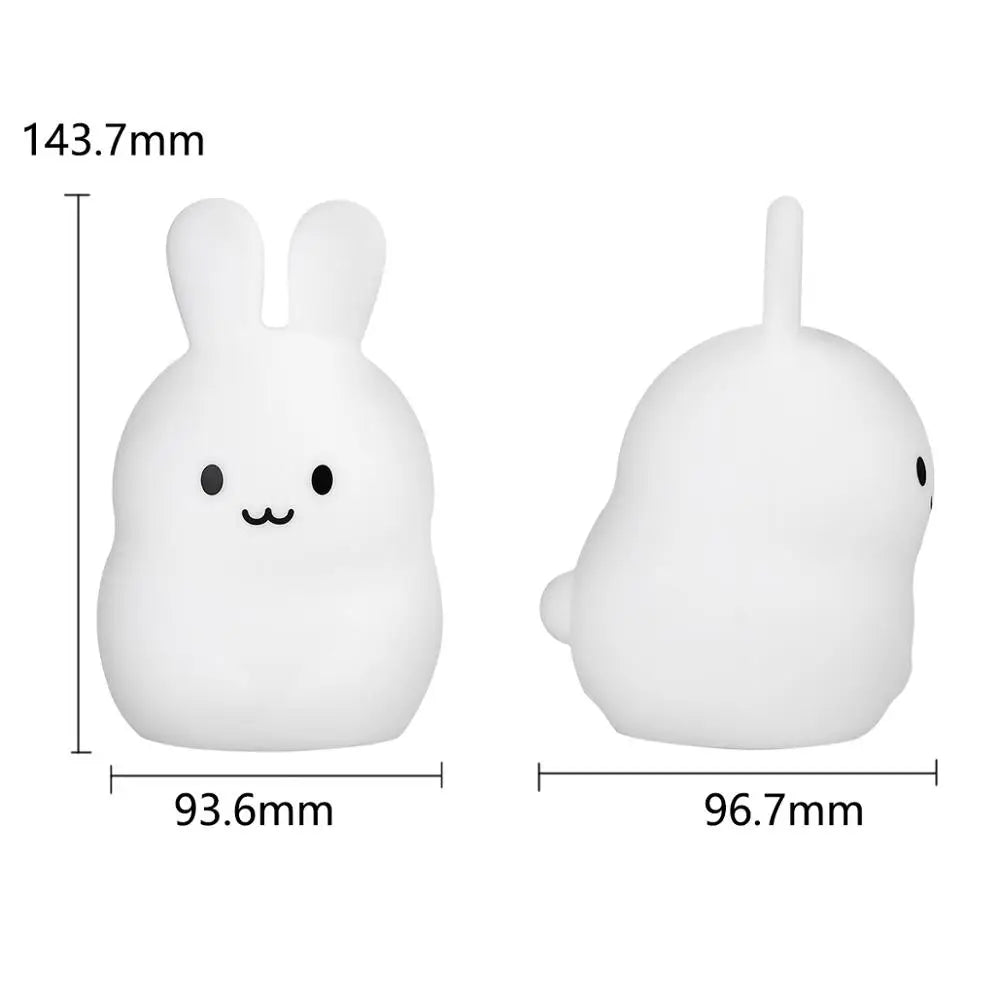 Veilleuse bébé en silicone – lumière douce tactile – télécommande
