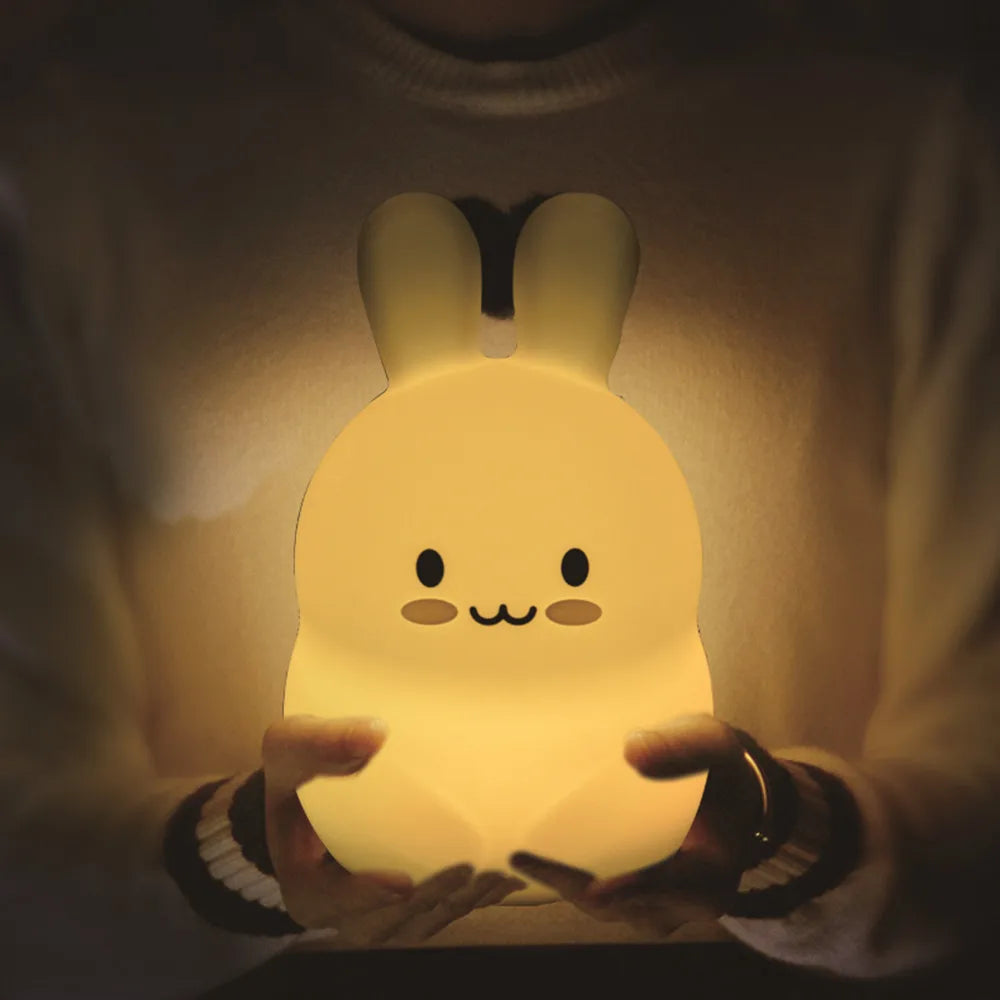 Veilleuse bébé en silicone – lumière douce tactile – télécommande