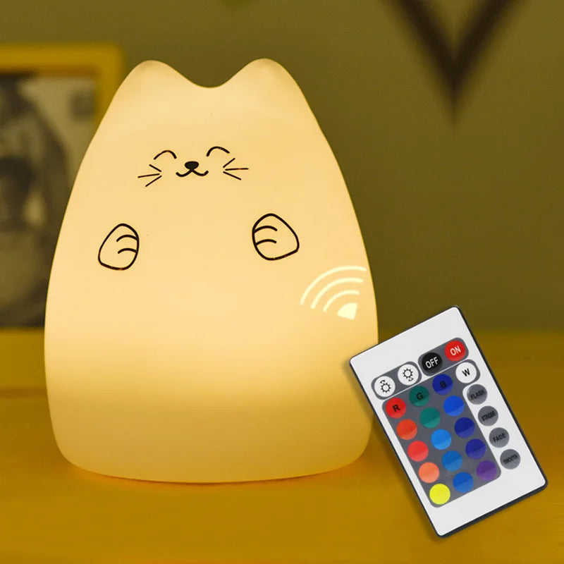 Veilleuse bébé en silicone – lumière douce tactile – RGB