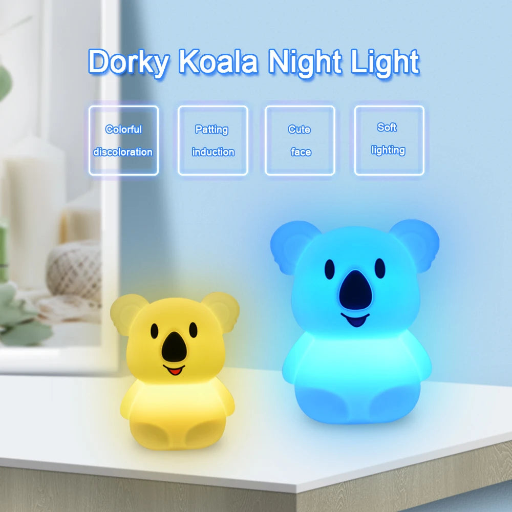 Veilleuse bébé en silicone – lumière douce tactile – télécommande