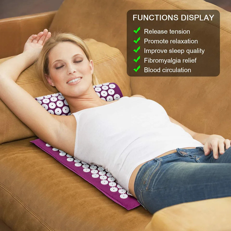 Tapis d'acupression + coussin – rituel détente