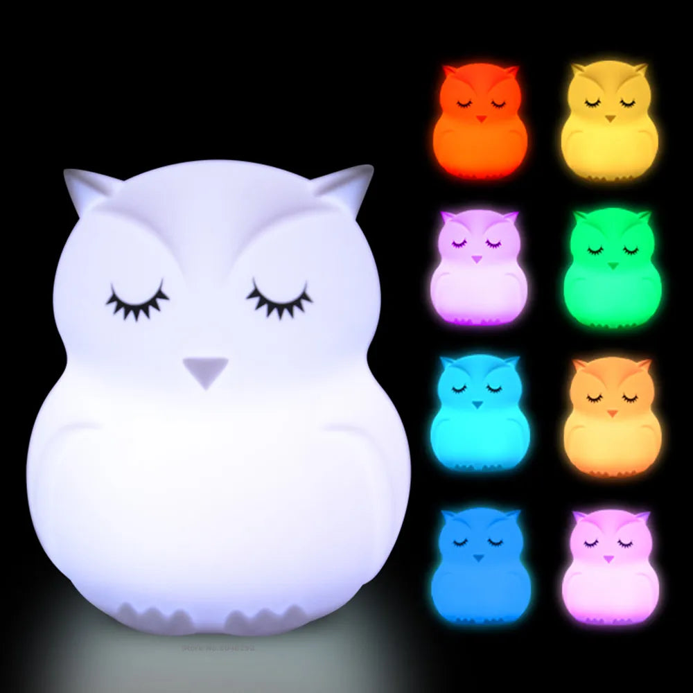 Veilleuse bébé en silicone – lumière douce tactile – télécommande