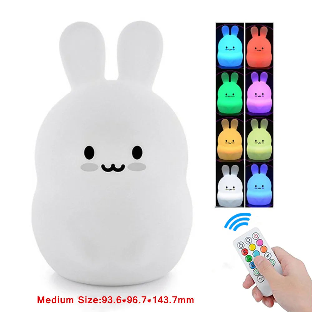 Veilleuse bébé en silicone – lumière douce tactile – télécommande