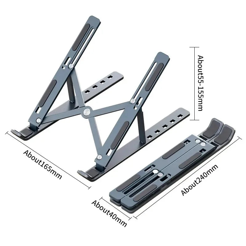 Support PC portable en aluminium pliable