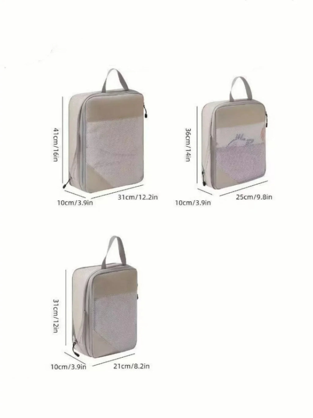 Cubes de rangement de voyage à compression – lot de 3