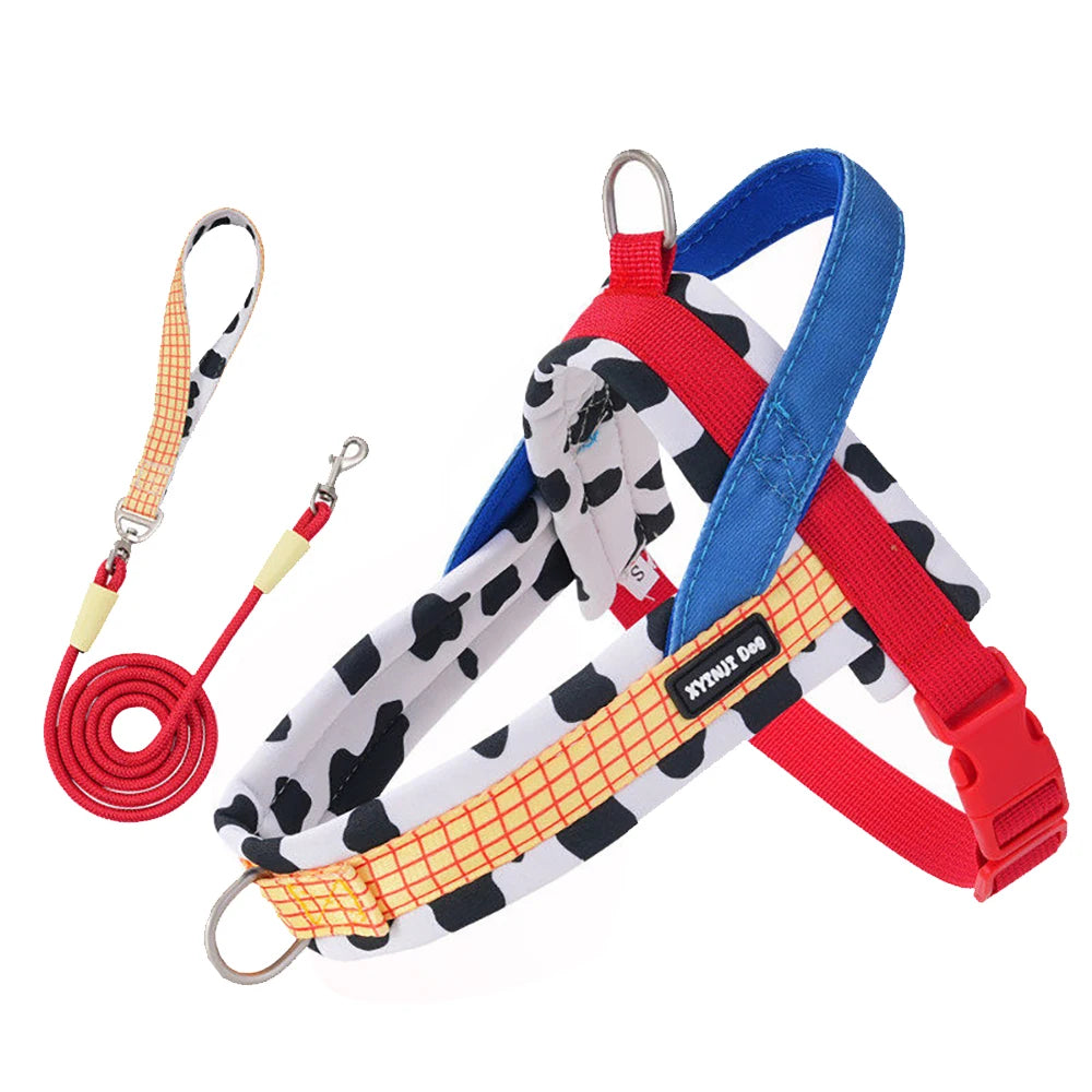 Harnais anti-traction réglable pour chien + laisse