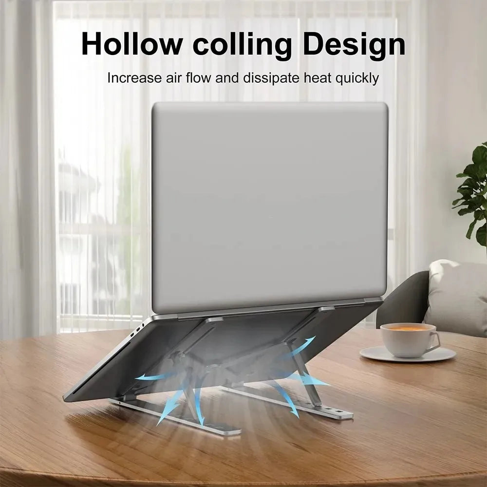 Support PC portable en aluminium pliable