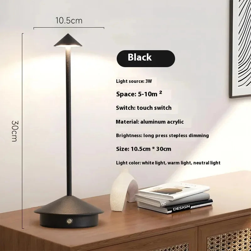 Lampe de table LED sans fil rechargeable – lumière d'ambiance USB