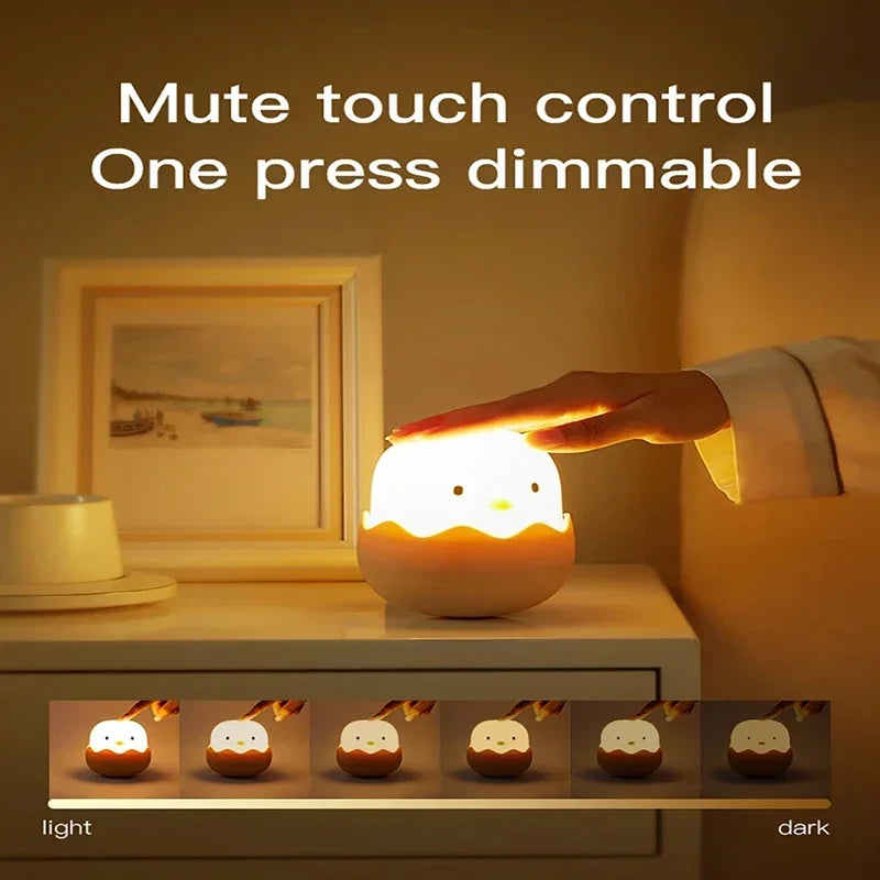 Veilleuse bébé en silicone – lumière douce tactile