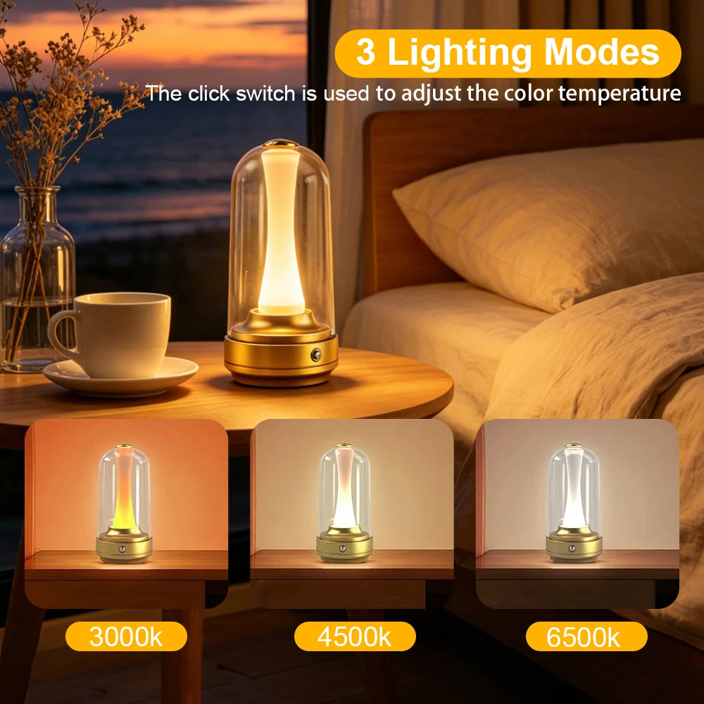 Lampe champignon tactile à intensité variable – lampe d'ambiance rechargeable