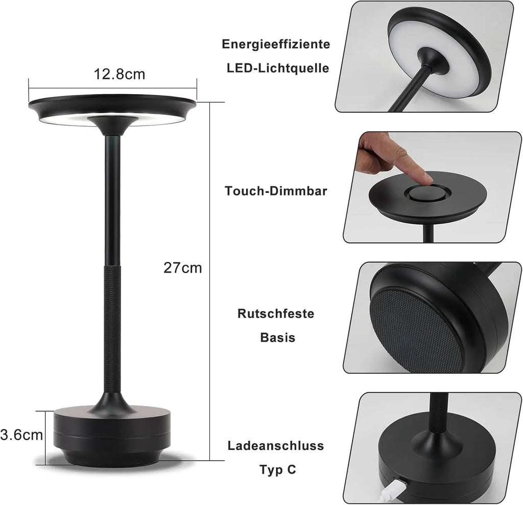 Lampe de table LED sans fil rechargeable – veilleuse d'ambiance rechargeable