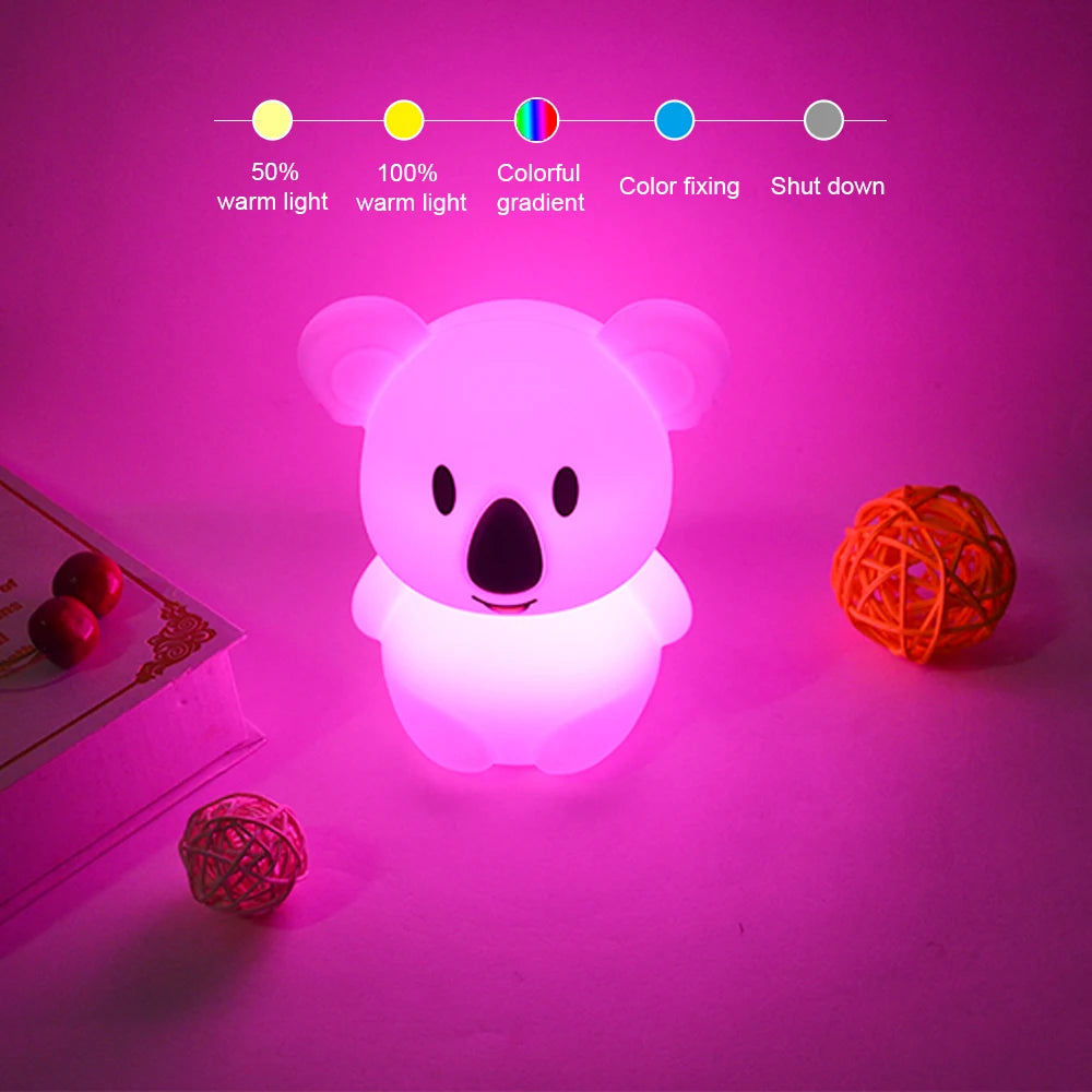 Veilleuse bébé en silicone – lumière douce tactile