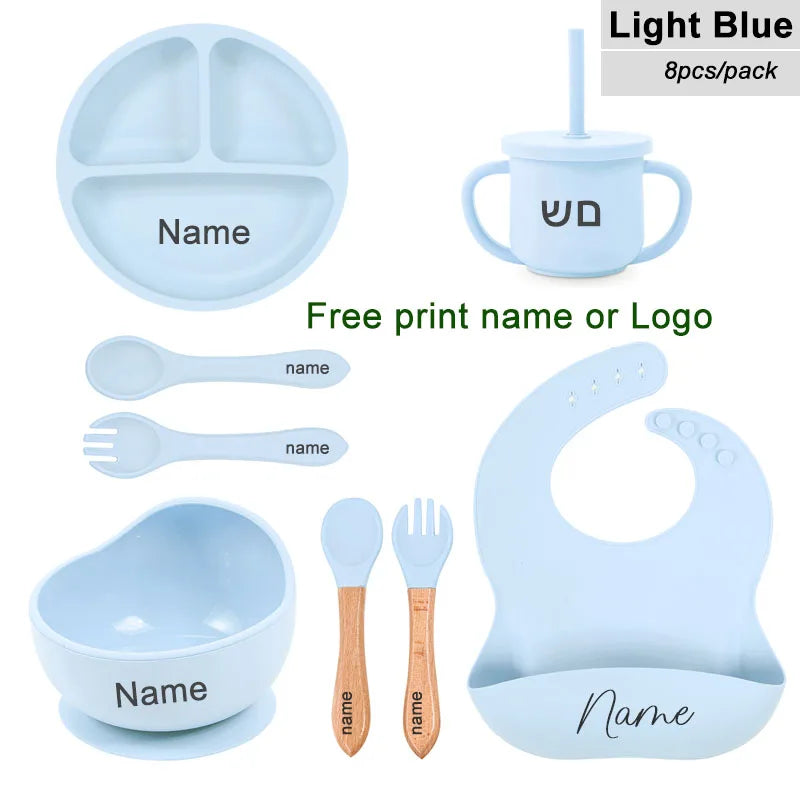 Set repas bébé en silicone – à ventouse – lot de 8