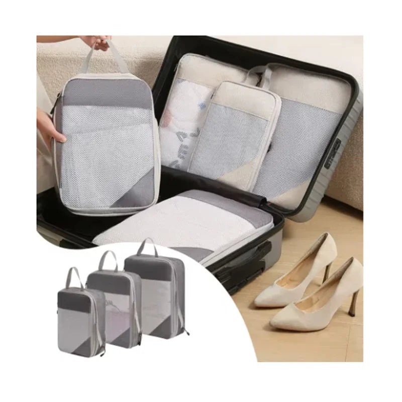 Cubes de rangement de voyage à compression – lot de 3
