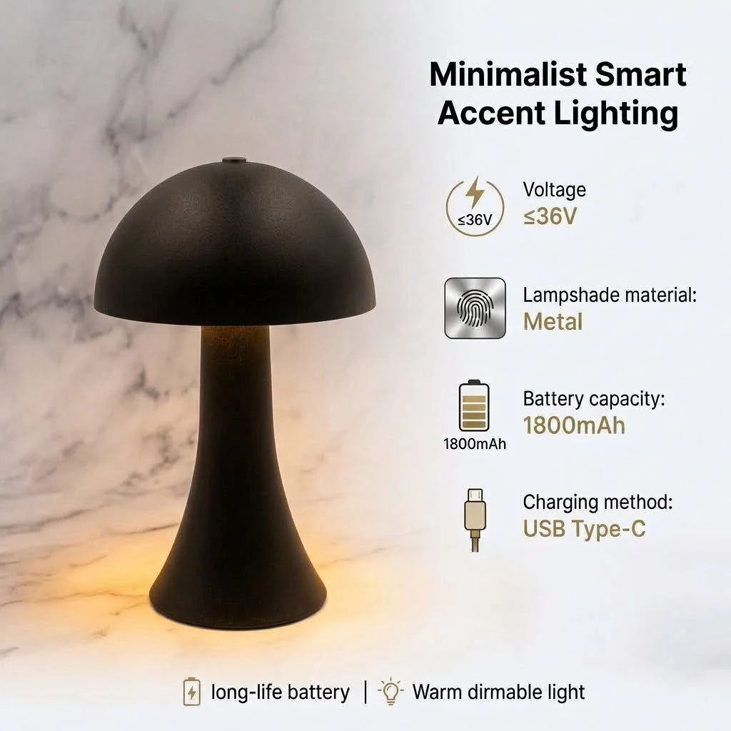 Lampe champignon LED sans fil – lumière d'ambiance USB