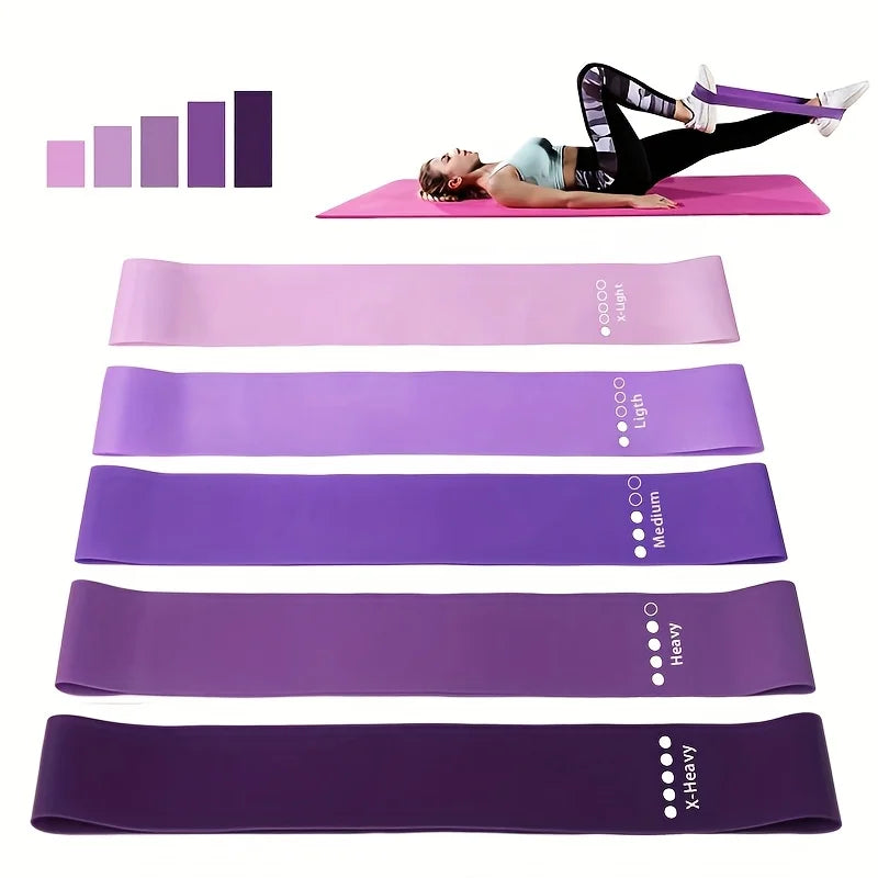 Bandes de résistance élastiques – set fitness – lot de 5