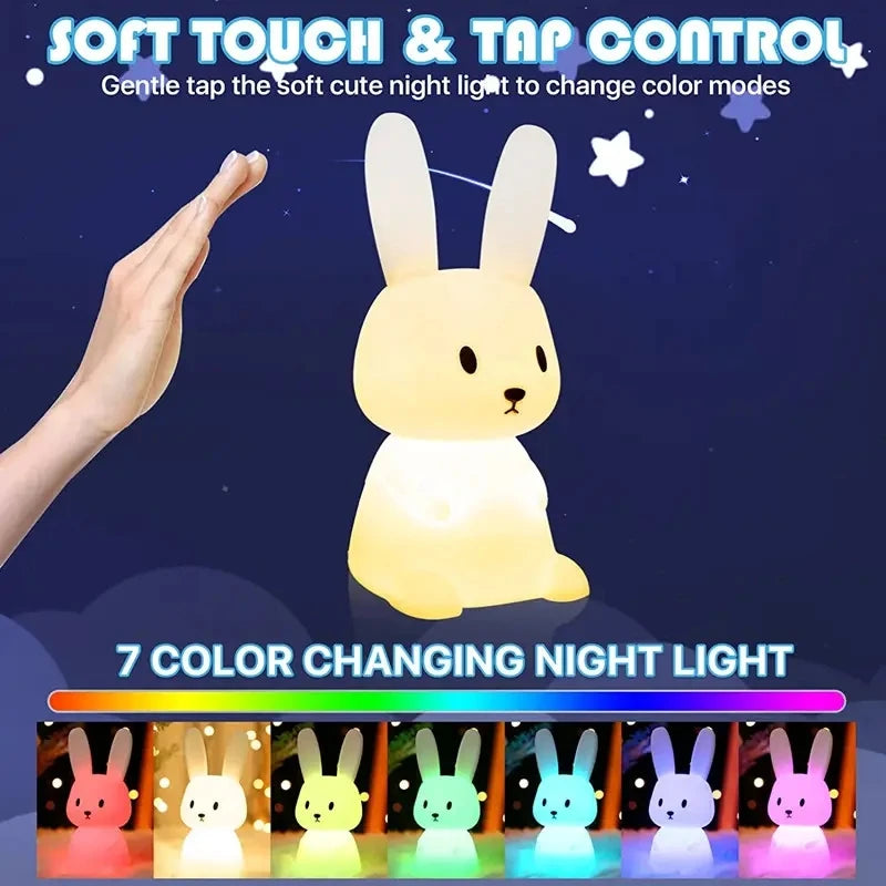 Veilleuse bébé en silicone – lumière douce tactile