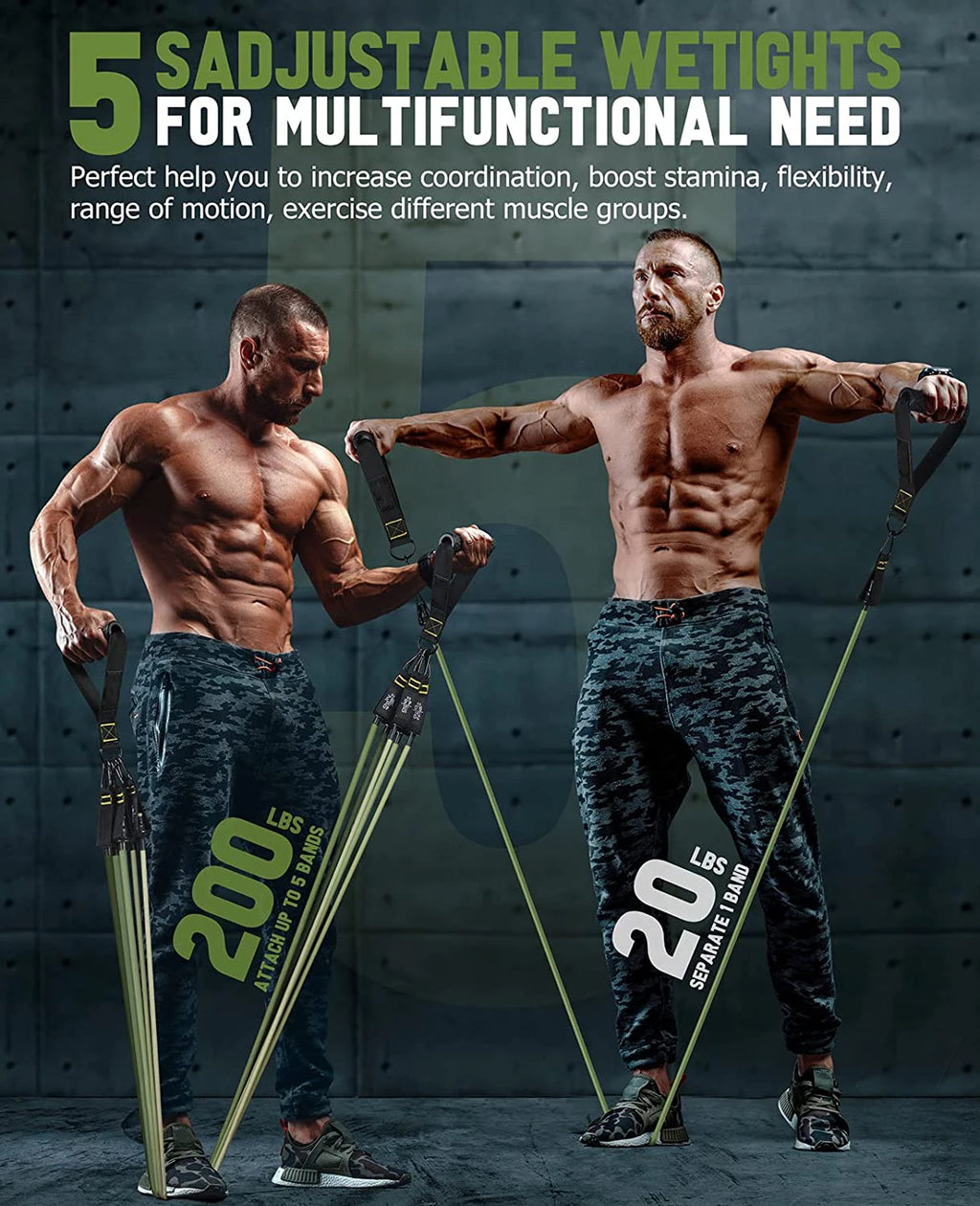 Bandes de résistance élastiques – set fitness