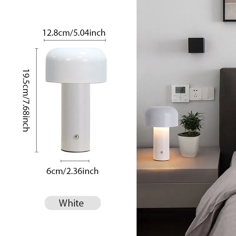 Lampe champignon LED sans fil – veilleuse tactile rechargeable