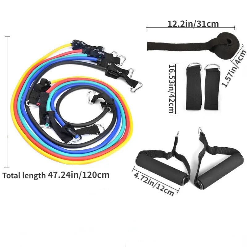 Bandes de résistance élastiques – set fitness – lot de 11