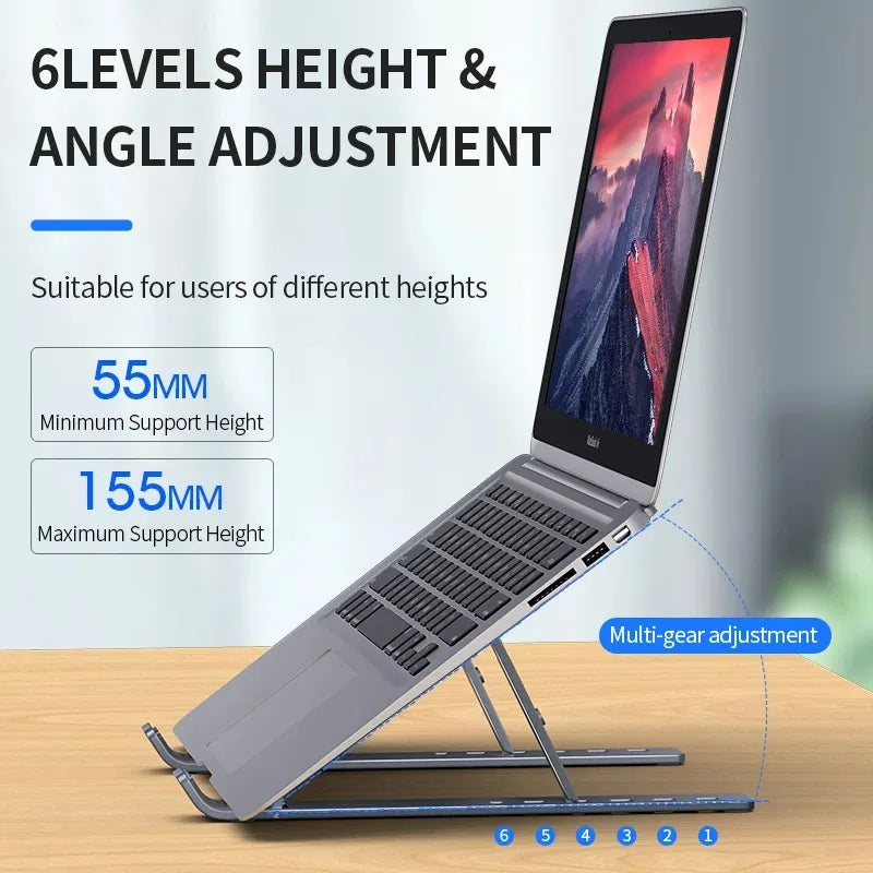 Support PC portable en aluminium pliable