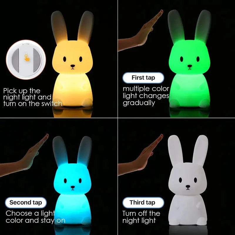 Veilleuse bébé en silicone – lumière douce tactile
