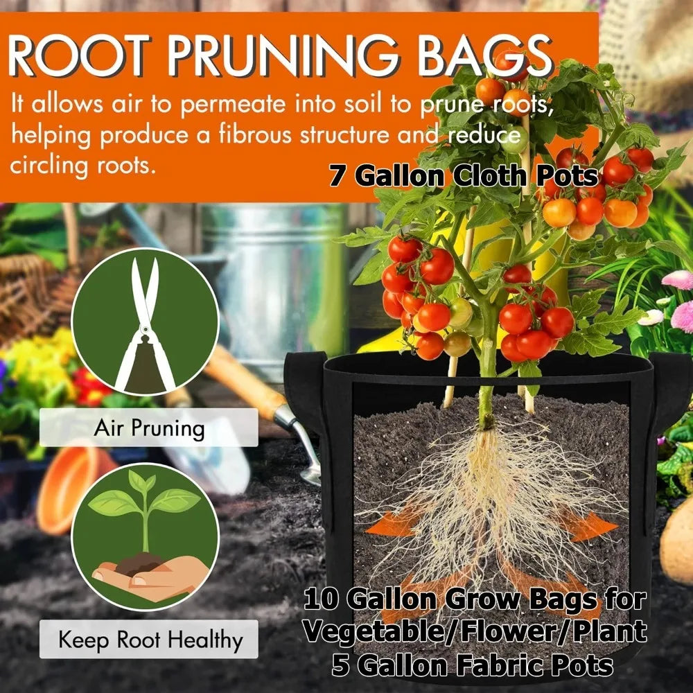 Sacs de culture en feutre – potager – lot de 5
