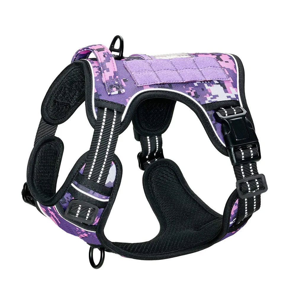 Harnais anti-traction réglable pour chien + laisse