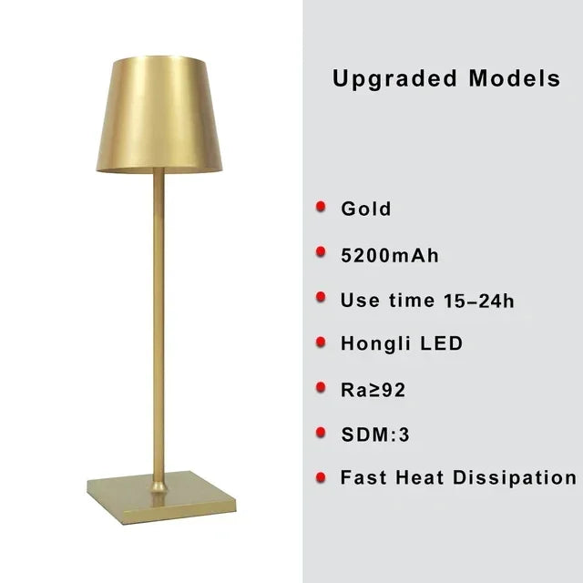 Lampe de table LED sans fil rechargeable – veilleuse d'ambiance rechargeable