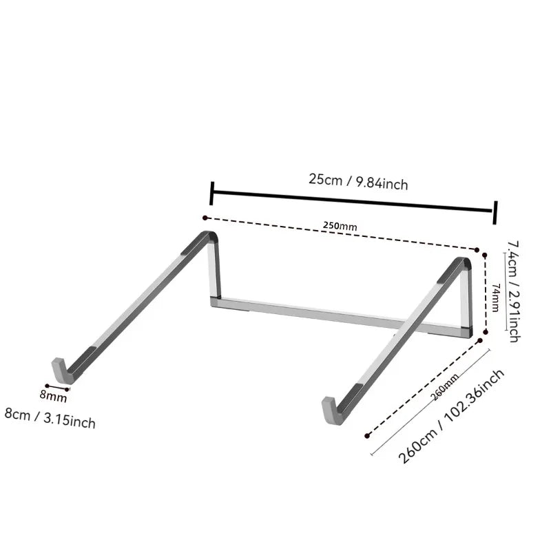 Support PC portable en aluminium pliable