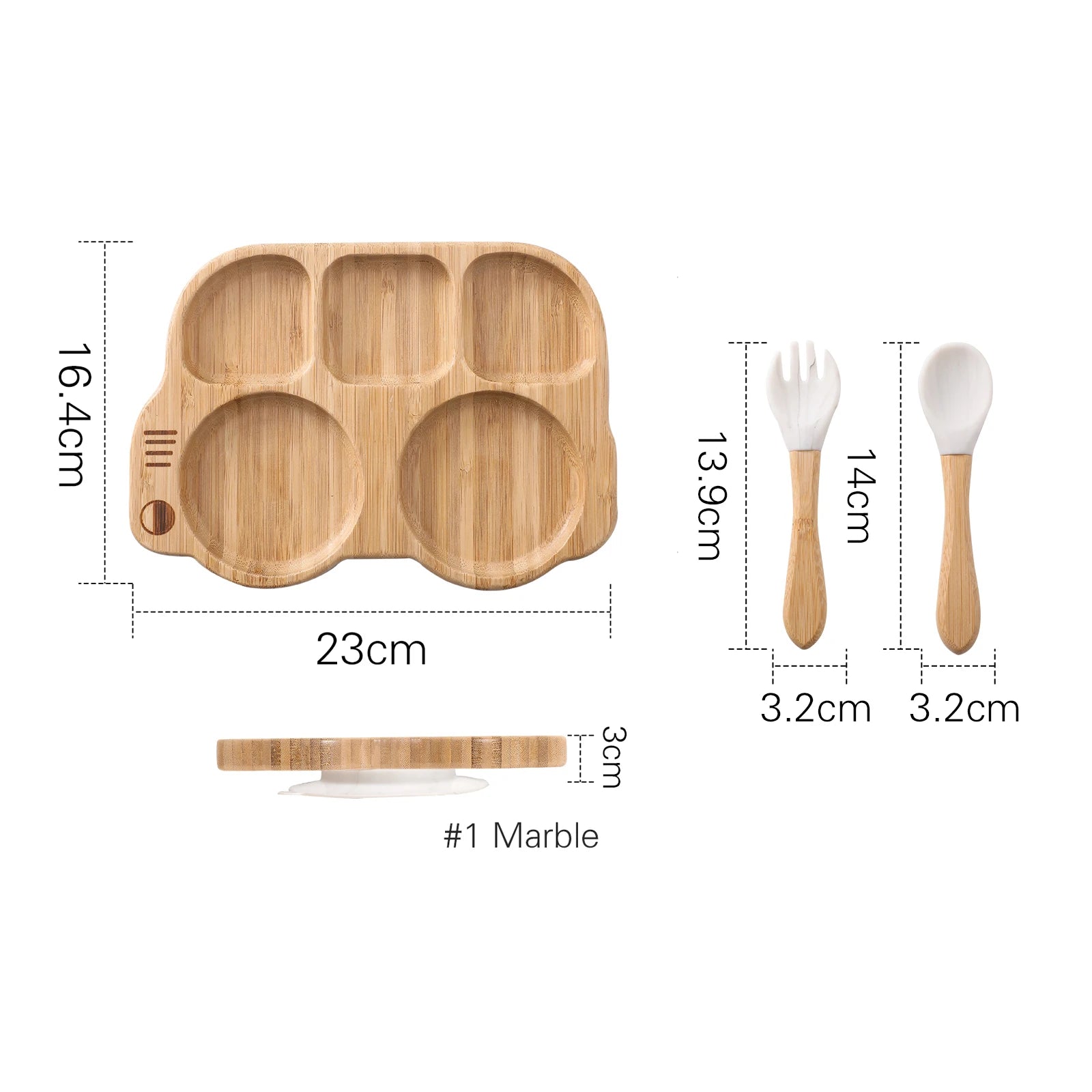 Set repas bébé en silicone – à ventouse