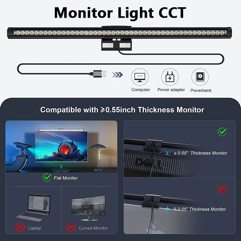 Barre lumineuse d'écran LED – sans reflet – télécommande
