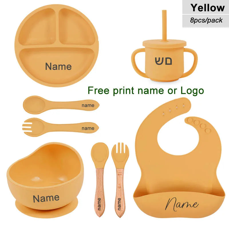 Set repas bébé en silicone – à ventouse – lot de 8