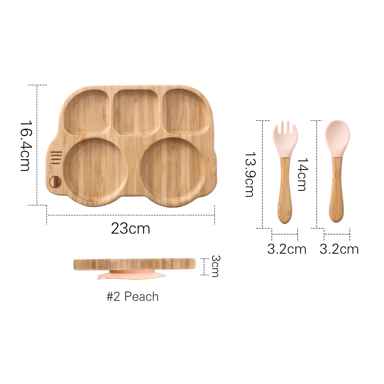 Set repas bébé en silicone – à ventouse