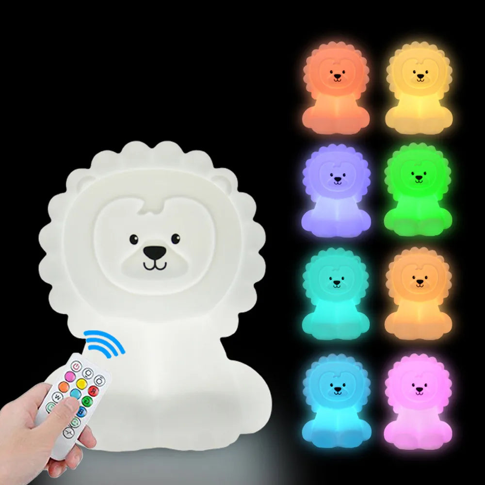 Veilleuse bébé en silicone – lumière douce tactile – télécommande