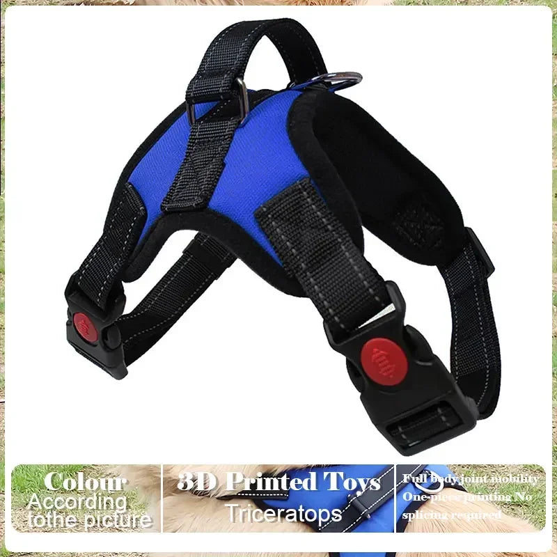 Harnais anti-traction réglable pour chien + laisse