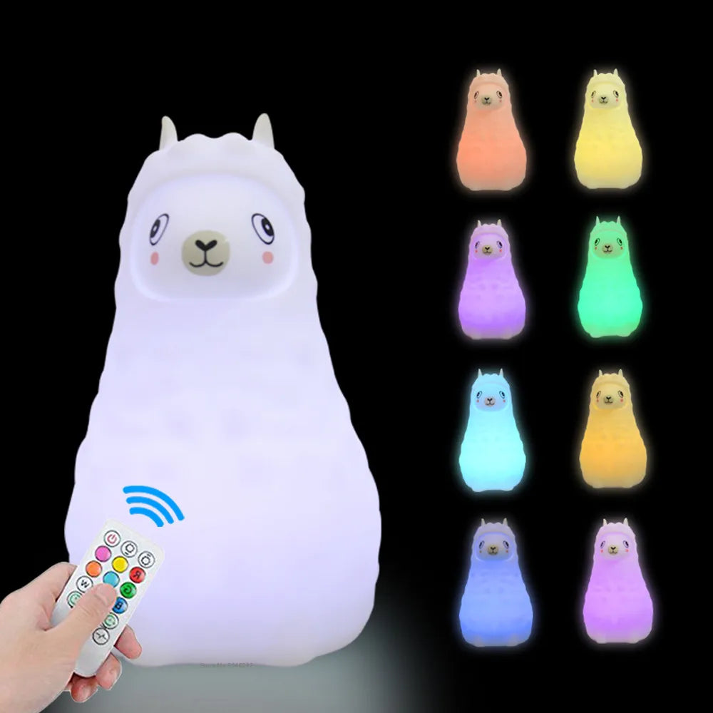 Veilleuse bébé en silicone – lumière douce tactile – télécommande