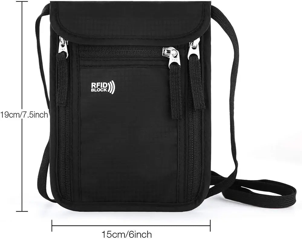 Pochette passeport anti-RFID – tour de cou