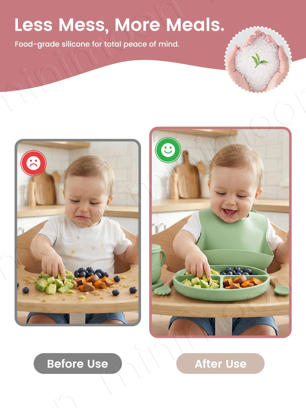 Veilleuse bébé en silicone – lumière douce tactile – lot de 9