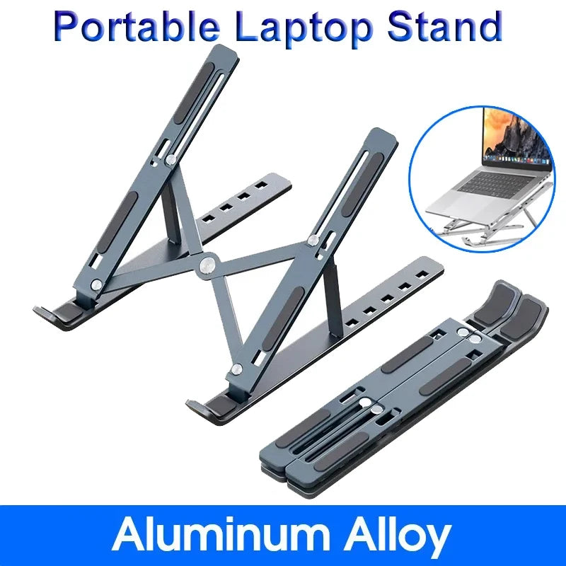 Support PC portable en aluminium pliable