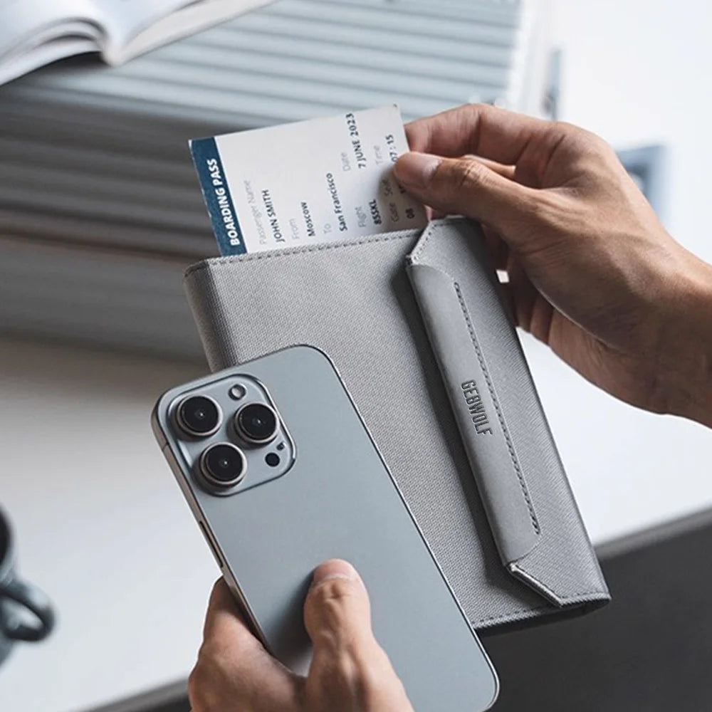 Pochette passeport anti-RFID – tour de cou