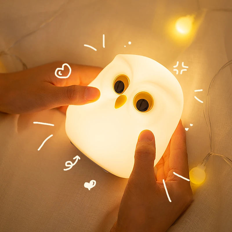 Veilleuse bébé en silicone – lumière douce tactile – RGB